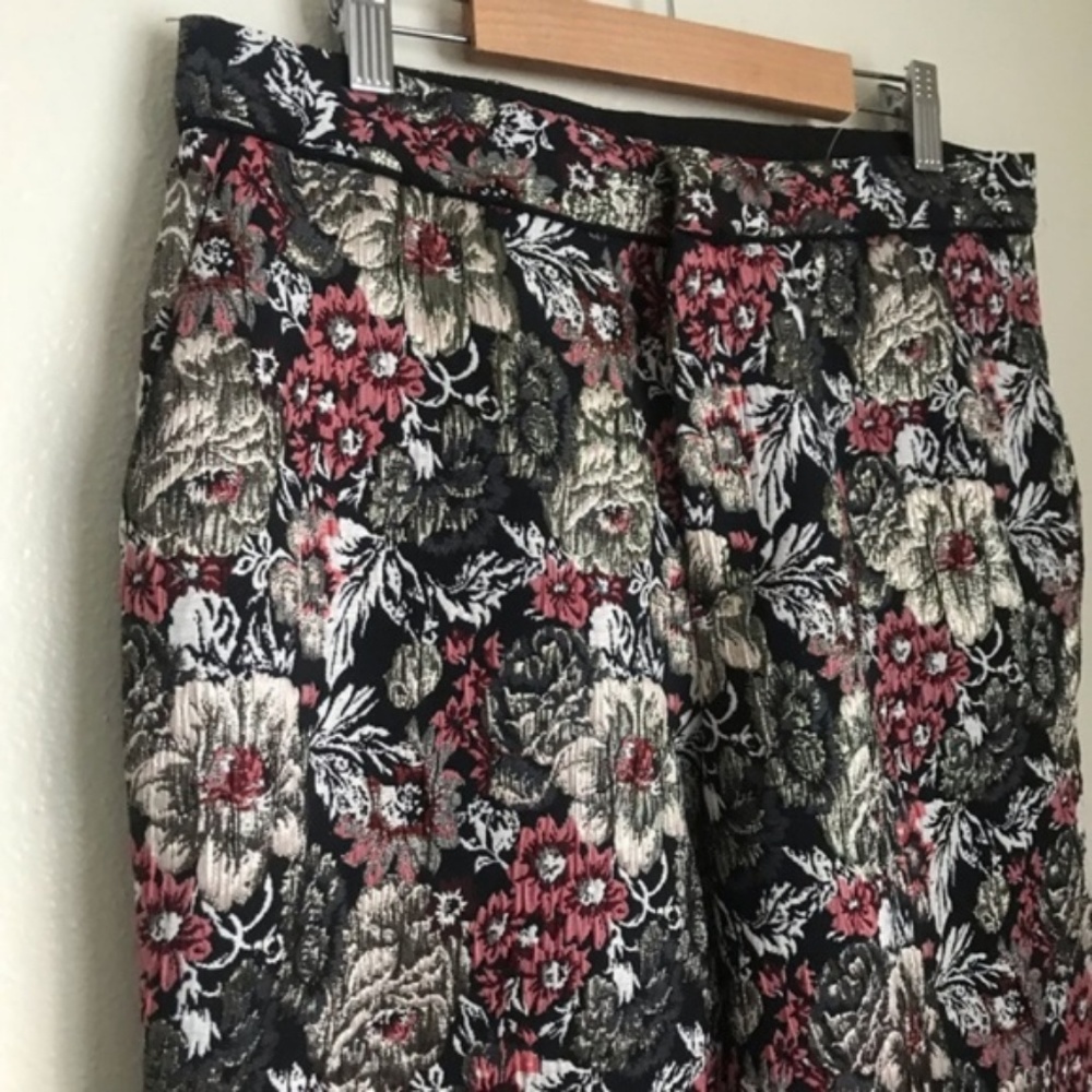 New Anthropologie Maeve Black Jacquard Pants Sz 8 - Picture 6 of 8